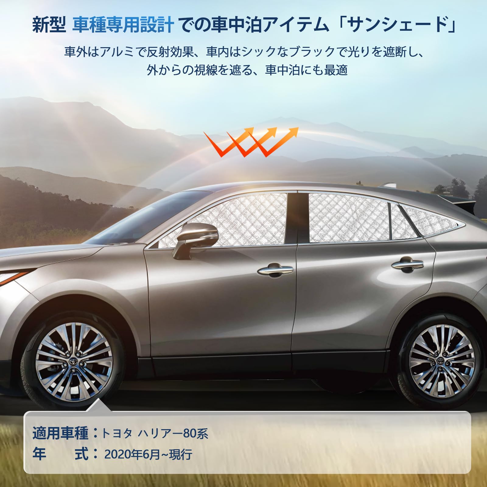 Amazon.co.jp: ハリアー80系 専用サンシェード 全窓対応 車用 遮光